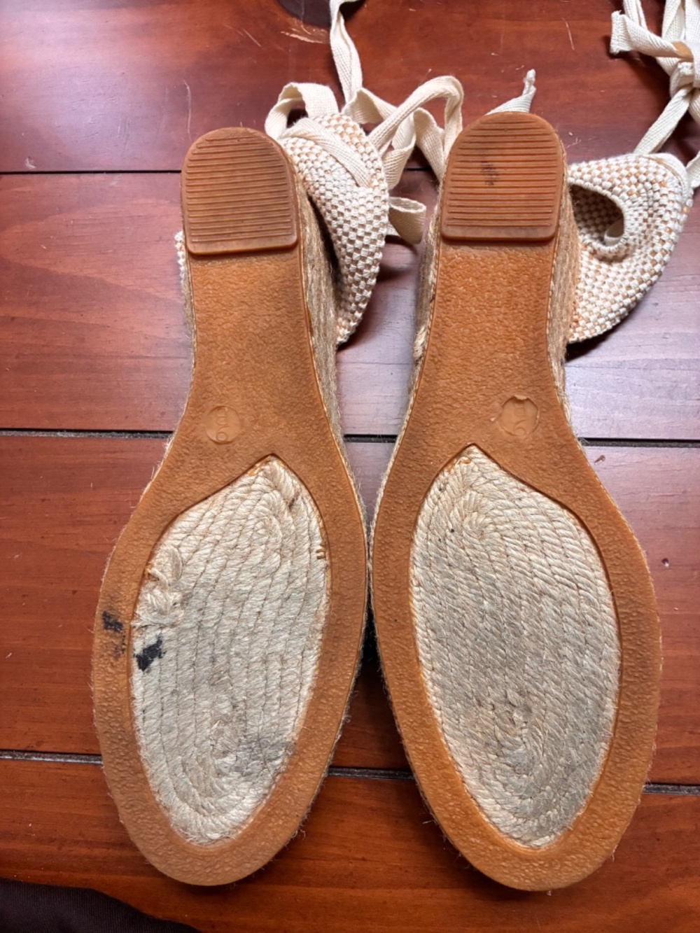 Coach Y2K Kerrie Patchwork Canvas Espadrille Wedge Ankle Tie Sandals 9 - Picture 2 of 4